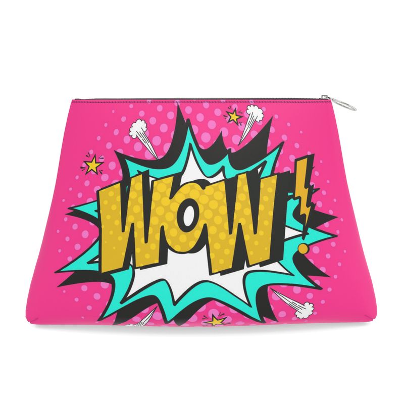 Pop Art - Wow Leather Clutch