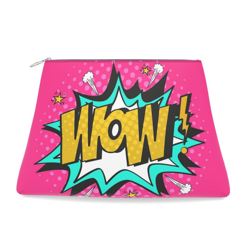 Pop Art - Wow Leather Clutch