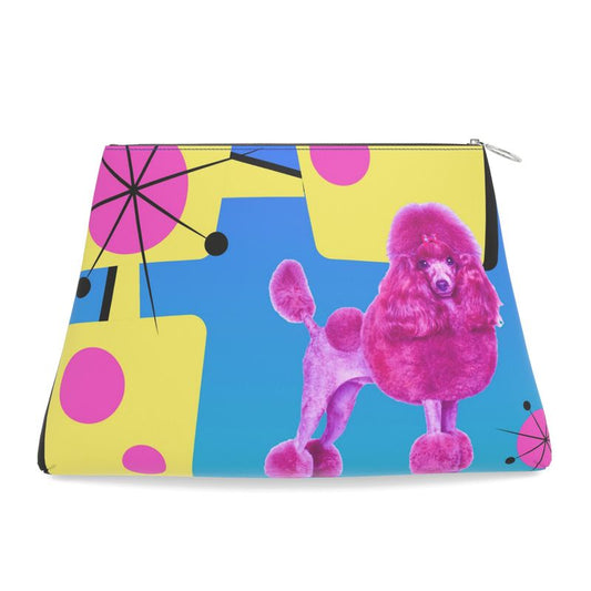 Pink Poodle - Leather Clutch