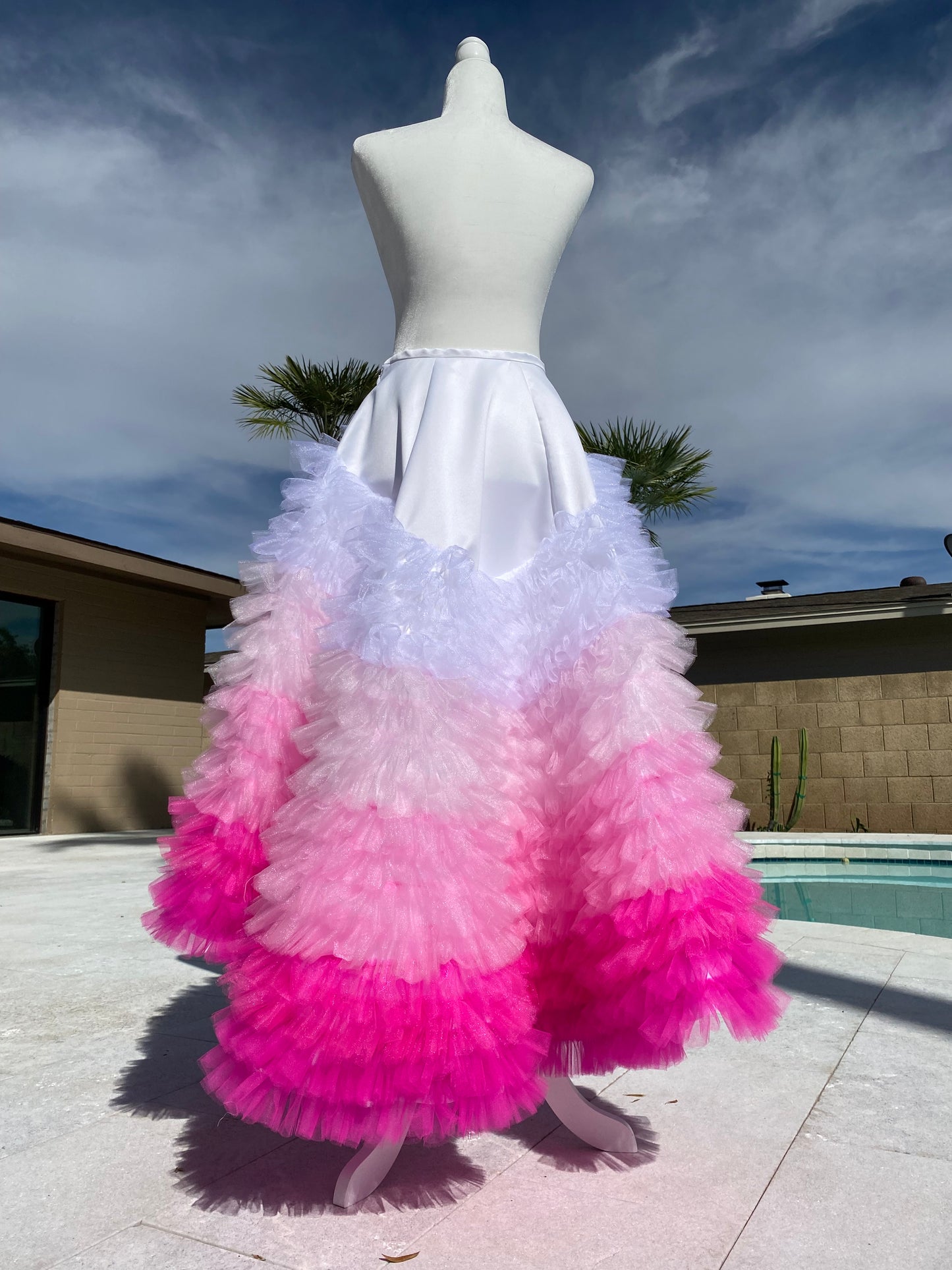 Flirty & Feminine - Layered Ruffled Hi Lo Ball Skirt